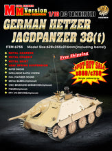 Laden Sie das Bild in den Galerie-Viewer, HOOBEN 1/10 RTR German Hetzer Jagdpanzer Master Painting Light Army Battle Tank 6755