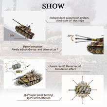Laden Sie das Bild in den Galerie-Viewer, HOOBEN 1:10 RC RTR TANK Tiger I Late Production Michael Wittmann Heavy Tank WORLD WAR II Master Painting Camouflage & Zimmerit 6619