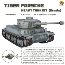 Laden Sie das Bild in den Galerie-Viewer, HOOBEN 1/16  TigerP Tiger Porsche RC Tank KIT 6604