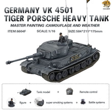 Laden Sie das Bild in den Galerie-Viewer, HOOBEN 1/16  TigerP Tiger Porsche RC Tank KIT 6604