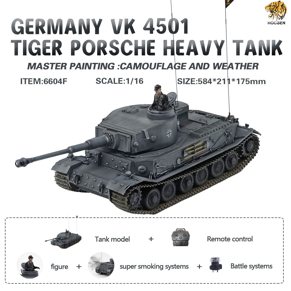 HOOBEN 1/16 TigerP Tiger Porsche RC Tank KIT 6604 – Hooben Hobby