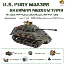 Laden Sie das Bild in den Galerie-Viewer, HOOBEN 1/10 M4A3E8 Fury Sherman Master Camouflage RTR 6620