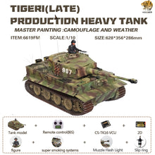 Cargar imagen en el visor de la galería, HOOBEN 1:10 RC RTR TANK Tiger I Late Production Michael Wittmann Heavy Tank WORLD WAR II Master Painting Camouflage &amp; Zimmerit 6619
