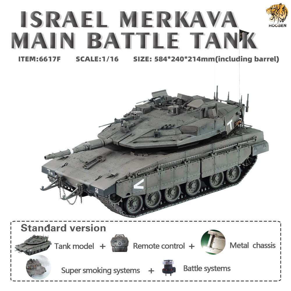 HOOBEN 1/16 Merkava IDF Main Battle Tank RC RTR Military Army Tanks Model 6617