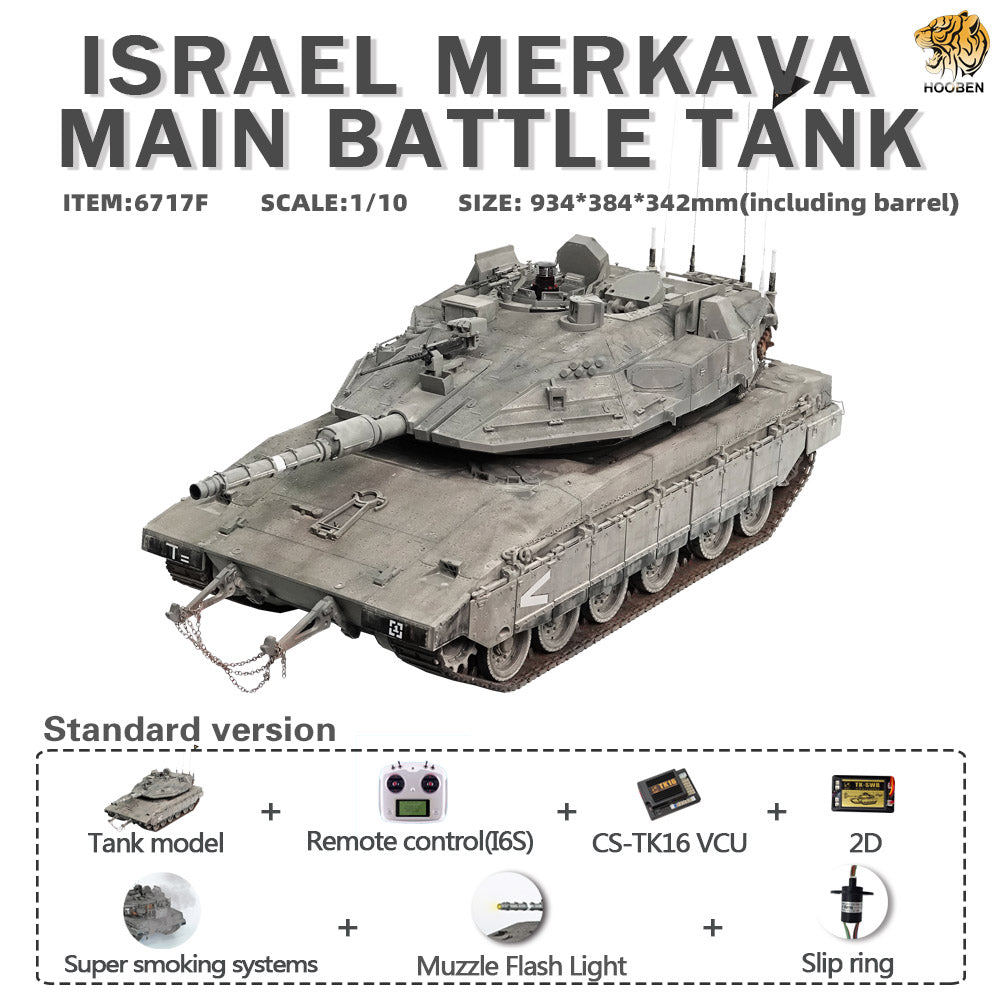 HOOBEN 1/10 Merkava Israel Main Battle Tank RC RTR Military Army Tanks Model 6717