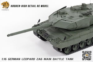 HOOEN 1/16 German Leopard2A6 L2A6 Main Battle Tank RTR 6666