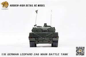 HOOEN 1/16 German Leopard2A6 L2A6 Main Battle Tank RTR 6666