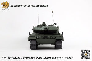 HOOEN 1/16 German Leopard2A6 L2A6 Main Battle Tank RTR 6666