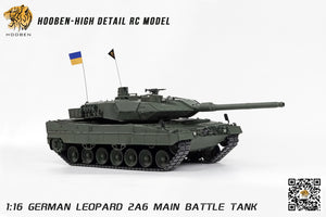 HOOEN 1/16 German Leopard2A6 L2A6 Main Battle Tank RTR 6666