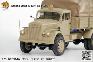 Hooben 1/16 OPEL Blitz WWII German 3T Medium-Duty Truck RC Model RTR NO. S6809F