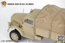 Laden Sie das Bild in den Galerie-Viewer, Hooben 1/16 OPEL Blitz WWII German 3T Medium-Duty Truck RC Model RTR NO. S6809F
