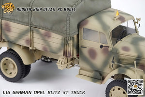 Hooben 1/16 OPEL Blitz WWII German 3T Medium-Duty Truck RC Model RTR NO. S6809F