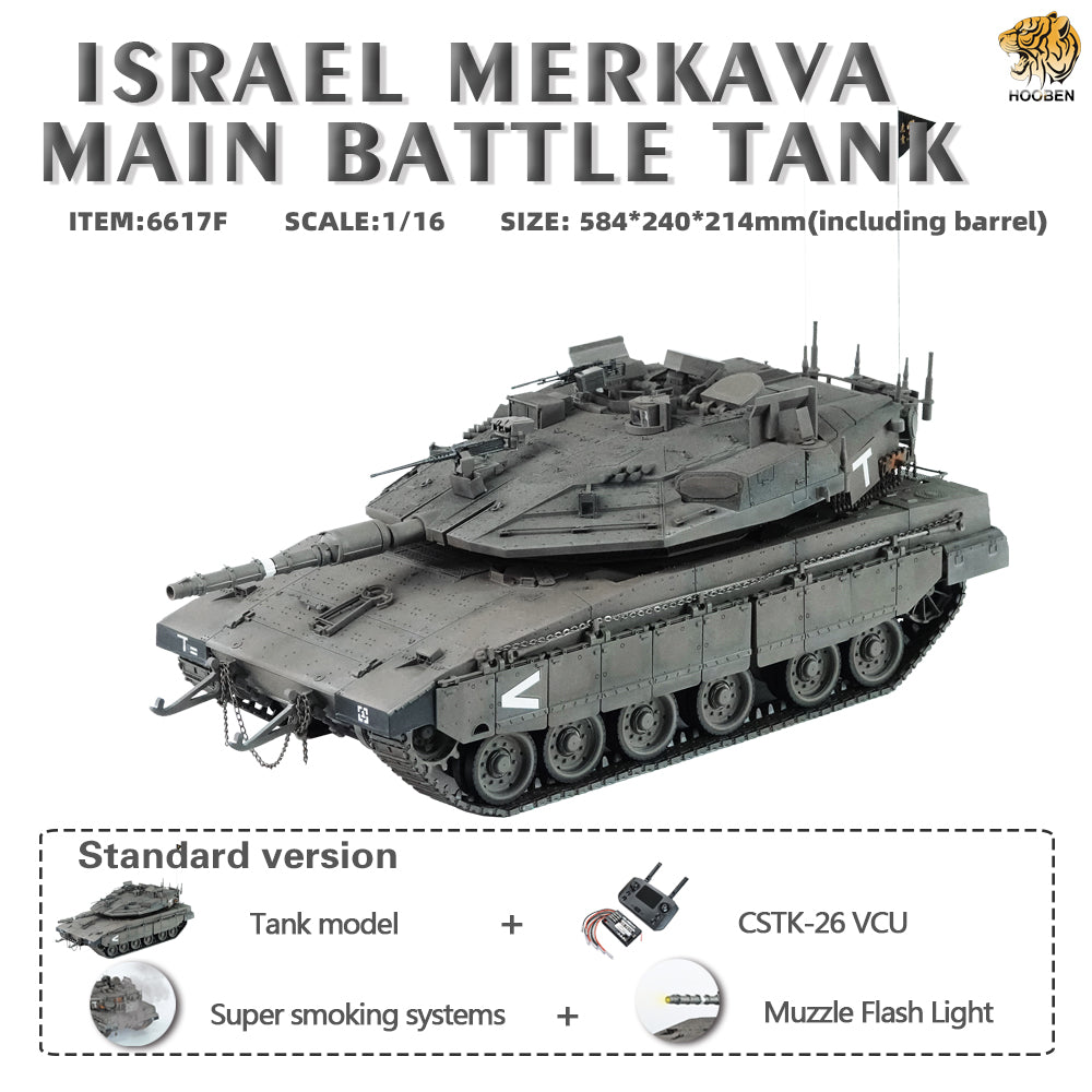 HOOBEN 1/16 Merkava IDF Main Battle Tank RC RTR Military Army Tanks Model 6617