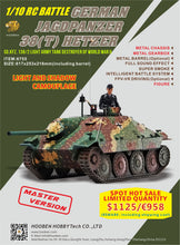 画像をギャラリービューアに読み込む, HOOBEN 1/10 RTR German Hetzer Jagdpanzer Master Painting Light Army Battle Tank 6755
