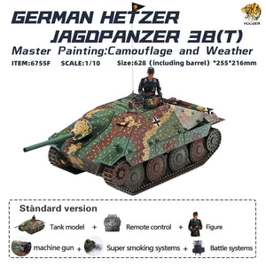 HOOBEN 1/10 RTR German Hetzer Jagdpanzer Master Painting Light Army Battle Tank 6755