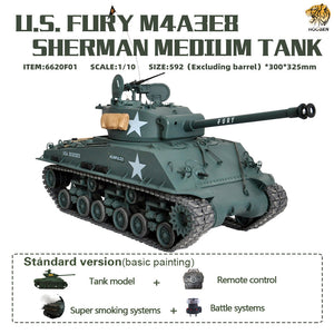60%-100% New HOOBEN 1/10 M4A3E8 Fury Sherman RTR 6620 In Stock In Japan