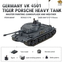 Laden Sie das Bild in den Galerie-Viewer, HOOBEN 1/16  TigerP Tiger Porsche RC Tank KIT 6604
