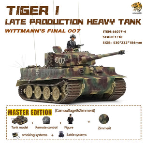 HOOBEN 1/16 German Tiger 1 Late Michael Wittmann Tank RC RTR 6607