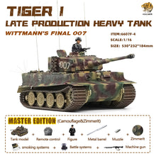 Load image into Gallery viewer, HOOBEN 1/16 German Tiger 1 Late Michael Wittmann Tank RC RTR 6607
