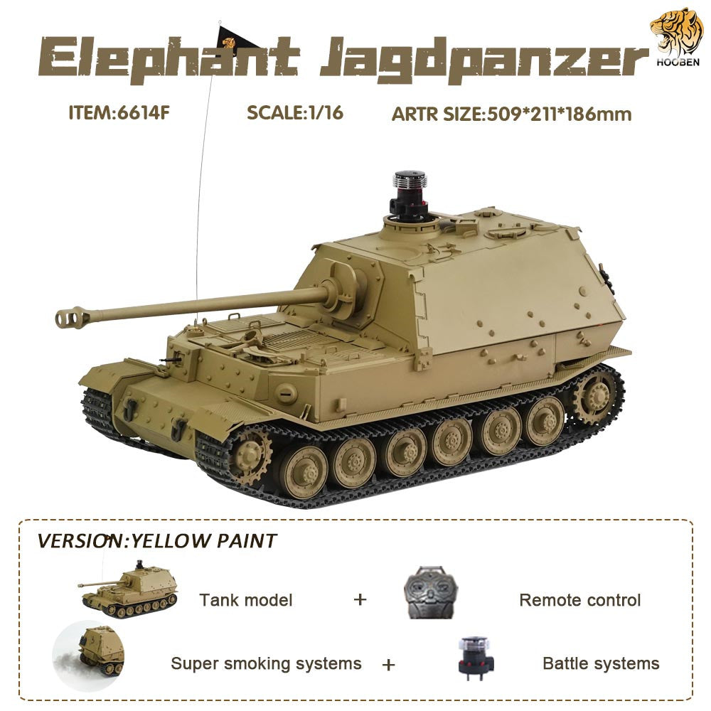 HOOBEN 1/16 German Elefant Jagdpanzer Ferdinand Heavy Tank 6614