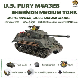 HOOBEN 1/10 M4A3E8 Fury Sherman Master Camouflage RTR 6620